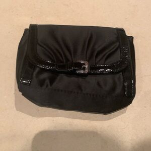 Christian Dior Beauty Pouch satin with patent leather trim excellent condition